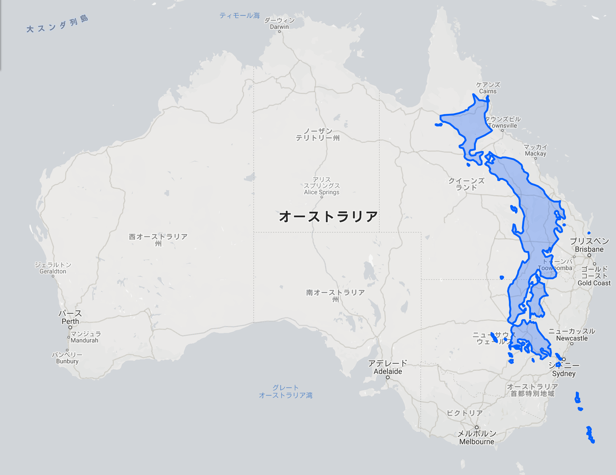 オーストラリア　日本　大きさ比較